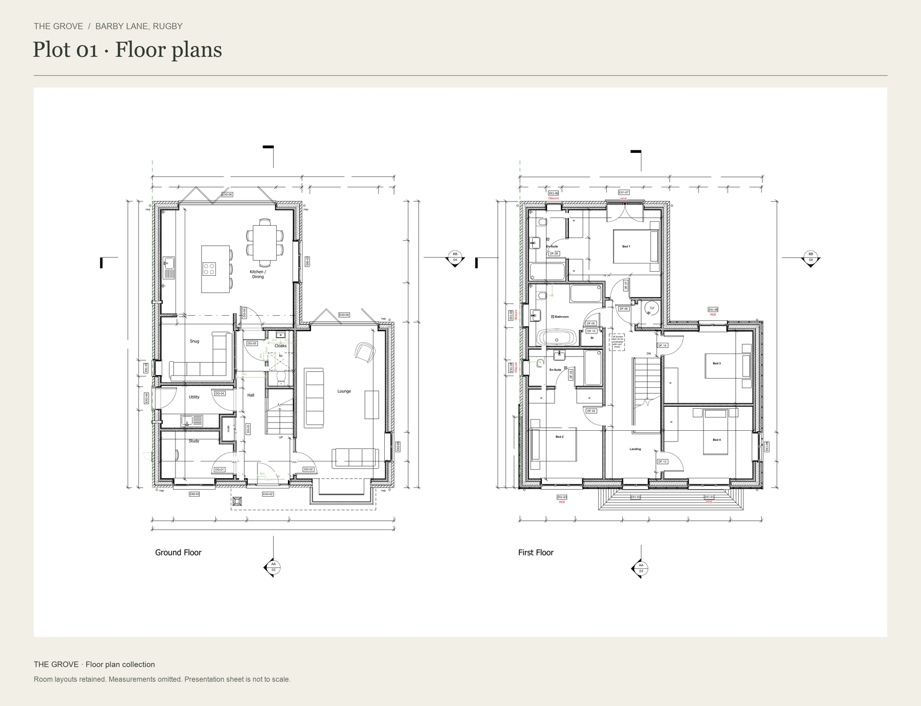 Plot 1 ground and first floor plans