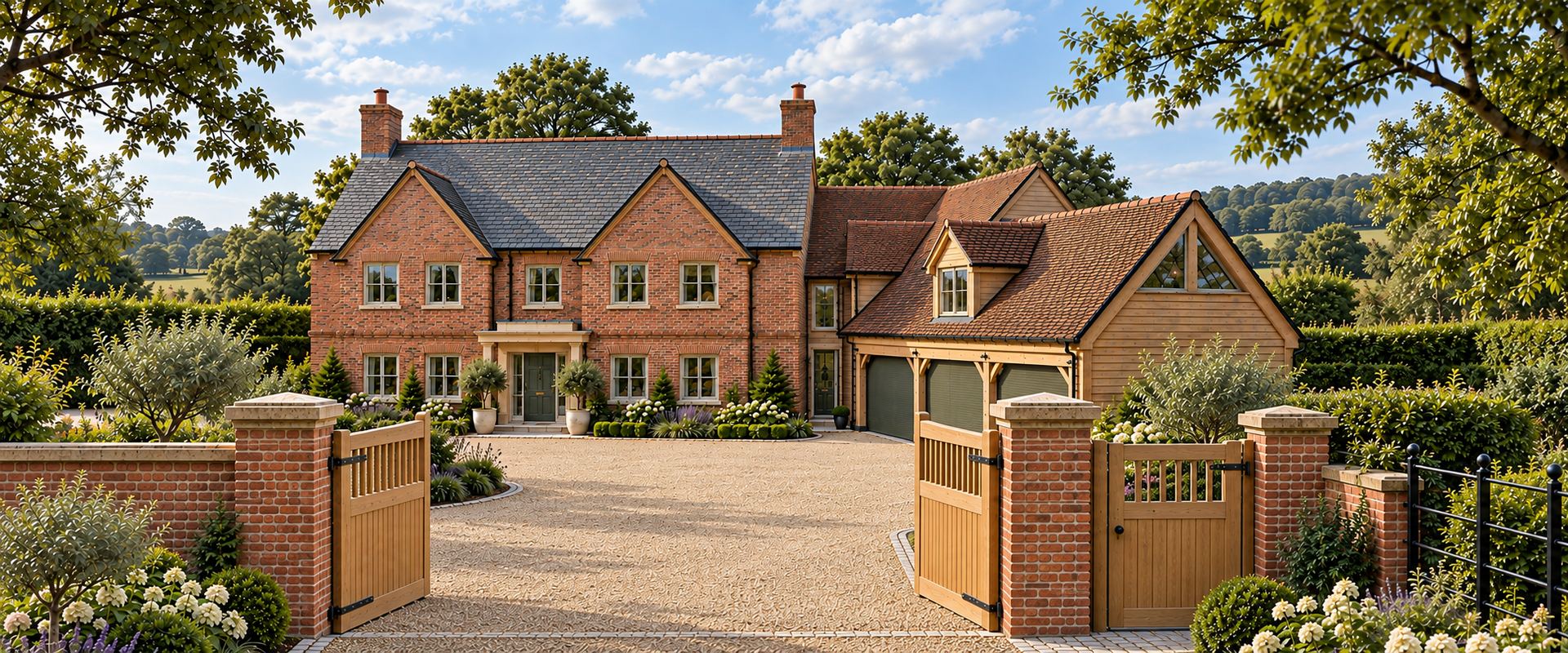 Concept CGI of The Farmhouse, a new-build country home in rural Warwickshire