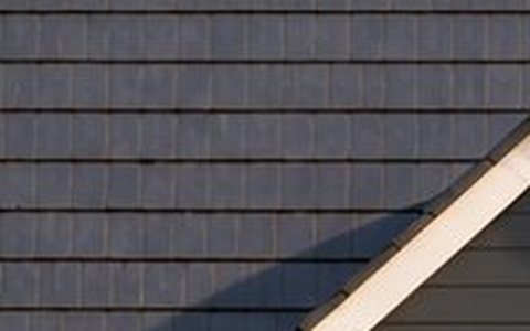 Illustrative anthracite roof tiles